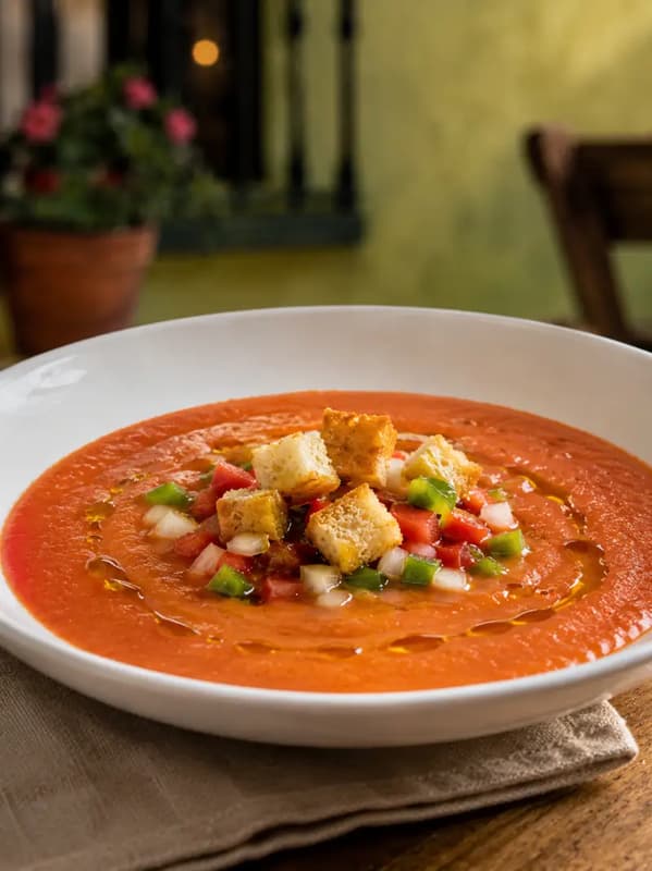 GAZPACHO ANDALUZ CON GUARNICIÓN