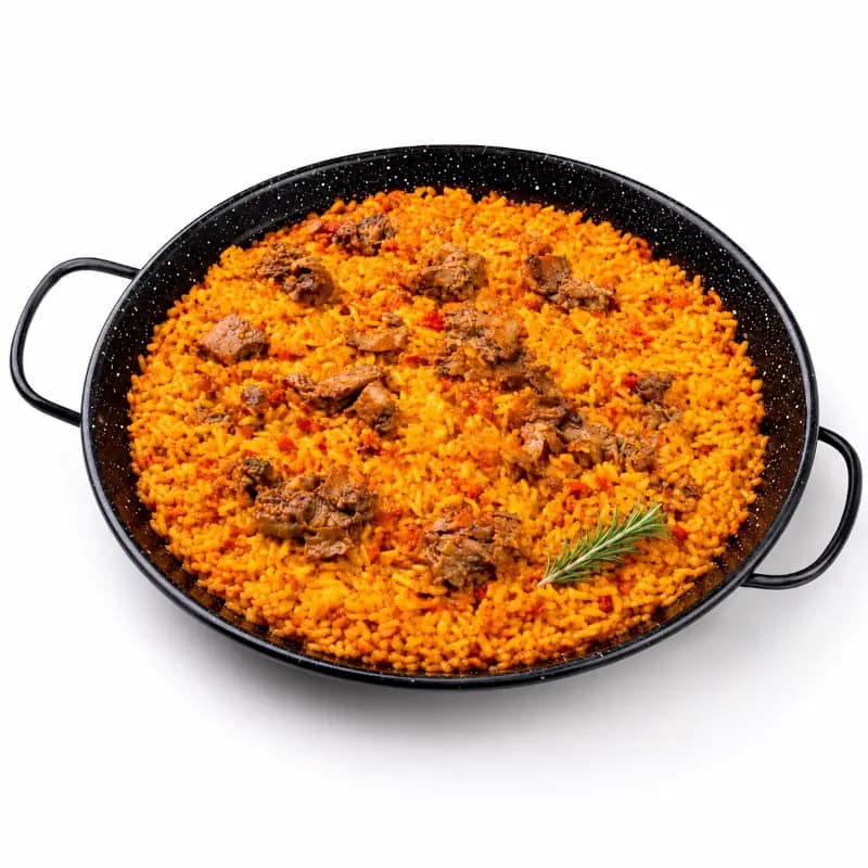 Paella de costillas de cordero