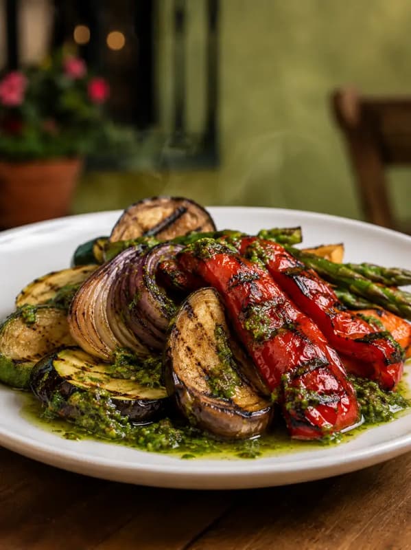 Parrillada de Verduras con Salsa Verde