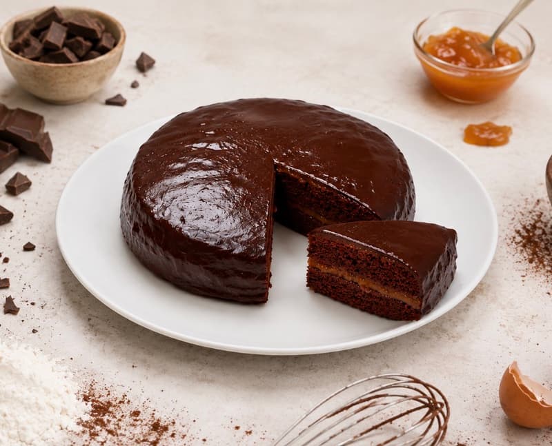 Tarta Sacher (porción)